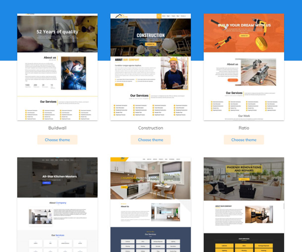 Website Builder Features and themes